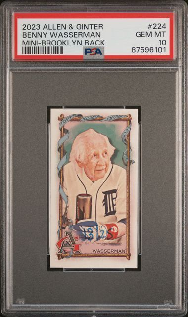 BENNY WASSERMAN 2023 TOPPS ALLEN & GINTER MINI BROOKLYN BACK /25 PSA 10 POP 1/1