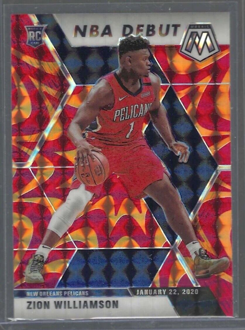 ZION WILLIAMSON 2019-20 PANINI MOSAIC ORANGE REACTIVE PRIZM NBA DEBUT RC #269