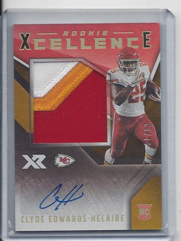 CLYDE EDWARDS HELAIRE 2020 PANINI XR XCELLENCE GOLD JUMBO RPA PATCH AUTO RC 1/10