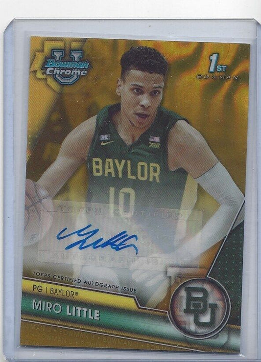 MIRO LITTLE 2023-24 BOWMAN CHROME UNIVERSITY 1ST GOLD LAVA REFRACTOR AUTO #D /50