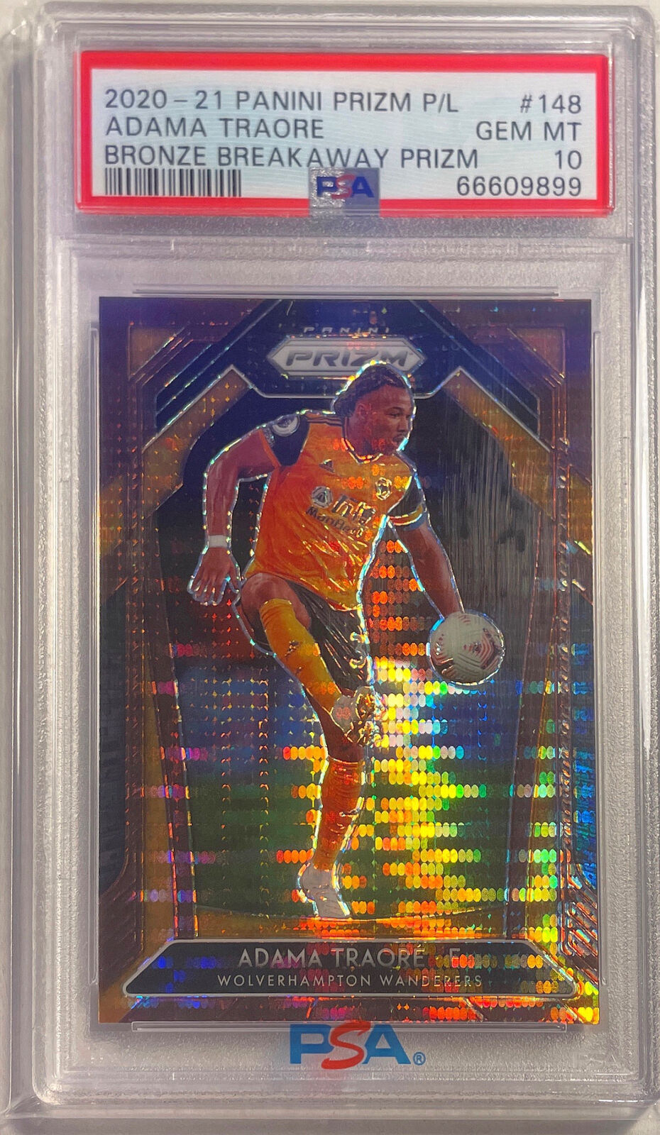 ADAMA TRAORE 2020-21 PANINI PRIZM EPL BRONZE BREAKAWAY #D 20/25 PSA 10 POP 1/1