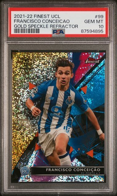 FRANCISCO CONCEICAO 2021-22 FINEST UCL GOLD SPECKLE REFRACTOR RC /50 PSA 10 GEM