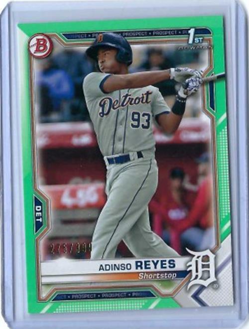 ADINSO REYES 2021 TOPPS BOWMAN CHROME 1ST PROSPECT GREEN RC #D 275/399