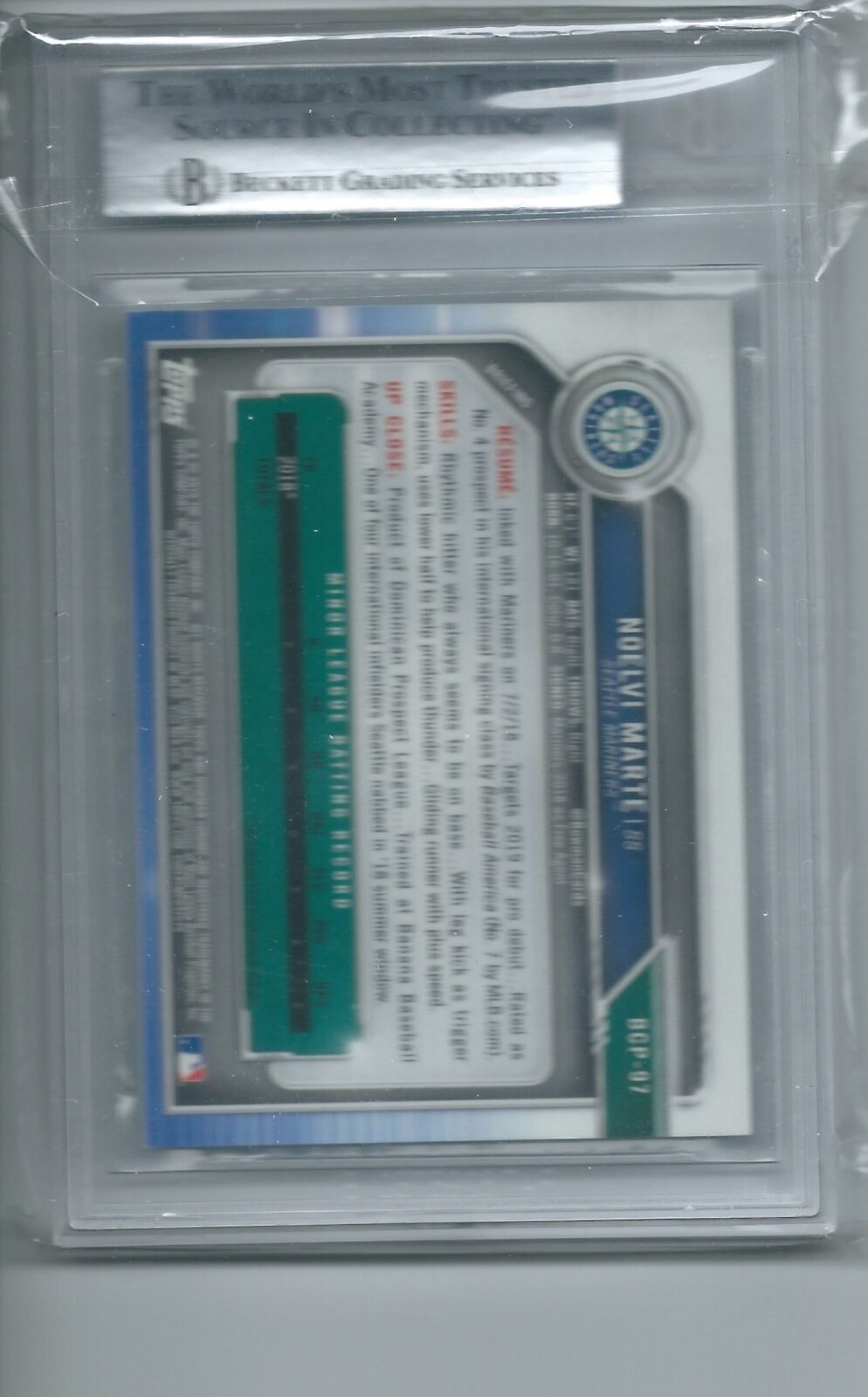 NOELVI MARTE 2019 BOWMAN CHROME PROSPECTS 1ST GREEN REFRACTOR /99 BGS 9 POP 1/1