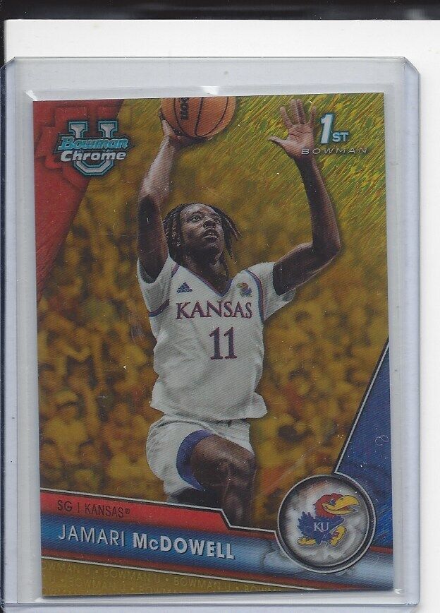 JAMARI MCDOWELL 2023-24 BOWMAN CHROME UNIVERSITY 1ST GOLD SHIMMER REFRACTOR /50