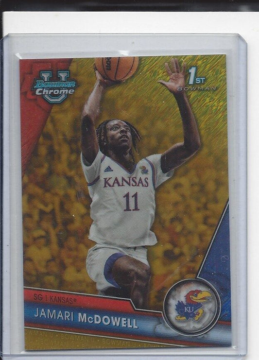 JAMARI MCDOWELL 2023-24 BOWMAN CHROME UNIVERSITY 1ST GOLD SHIMMER REFRACTOR /50