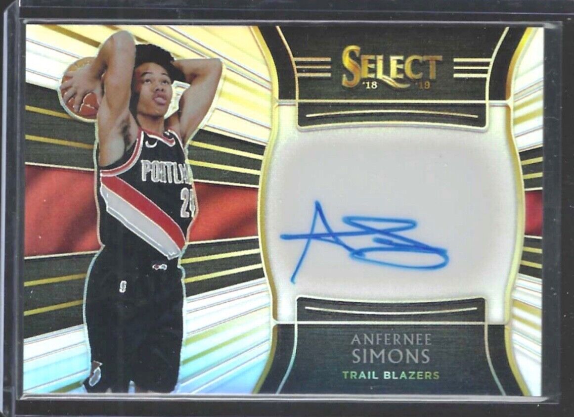 ANFERNEE SIMONS 2018-19 PANINI SELECT SILVER PRIZM ON CARD AUTO RC #D 072/199