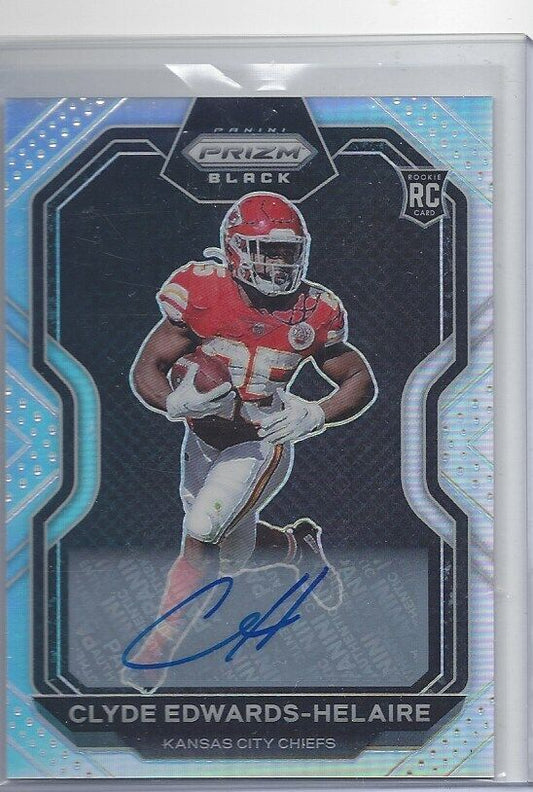 CLYDE EDWARDS HELAIRE 2020 PANINI CHRONICLES PRIZM BLACK SILVER PRIZMS AUTO RC 5