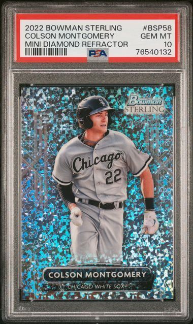 COLSON MONTGOMERY 2022 BOWMAN STERLING MINI DIAMOND REFRACTOR /150 PSA 10 POP 5