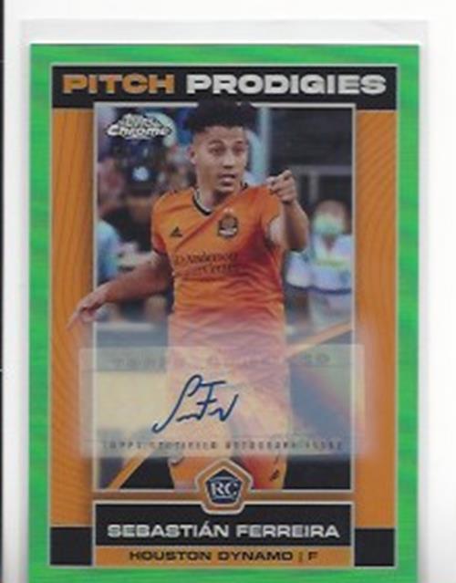 SEBASTIAN FERREIRA 2023 TOPPS CHROME MLS GREEN REFRACTOR PRODIGIES AUTO RC /99