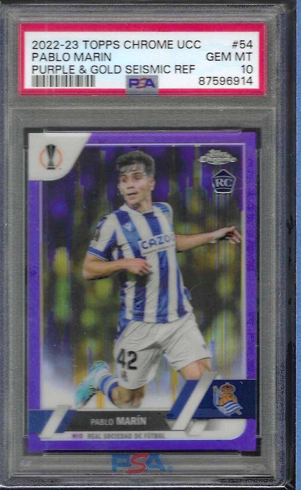 PABLO MARIN 2022-23 TOPPS CHROME PURPLE GOLD SEISMIC REFRACTOR RC PSA 10 POP 1/1