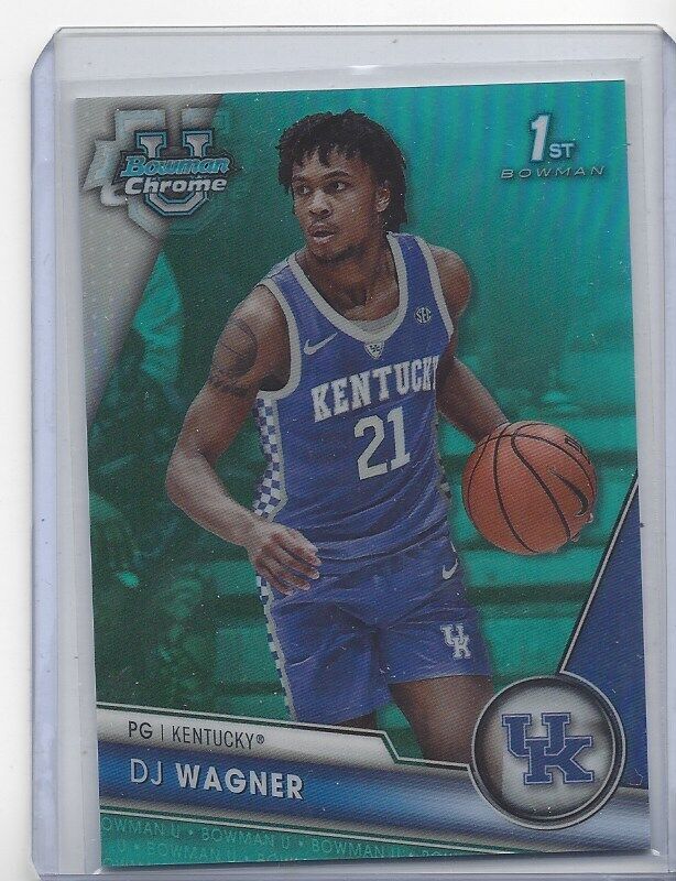 DJ WAGNER 2023-24 BOWMAN CHROME UNIVERSITY 1ST KENTUCKY AQUA REFRACTOR #D /299