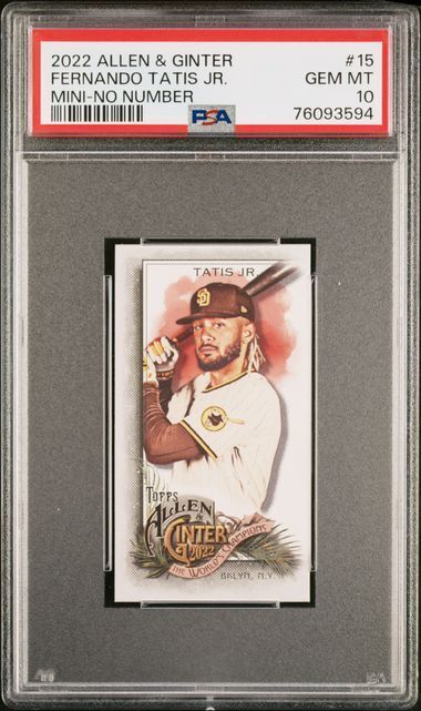 FERNANDO TATIS JR 2022 TOPPS ALLEN GINTER MINI NO NUMBER SSP /50 PSA 10 POP 2