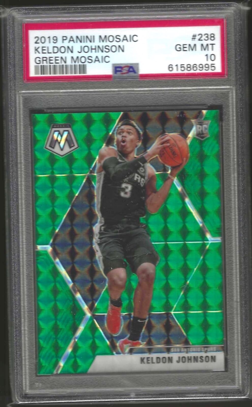 KELDON JOHNSON 2019-20 PANINI MOSAIC GREEN MOSAIC PRIZM RC #238 PSA 10 GEM MINT