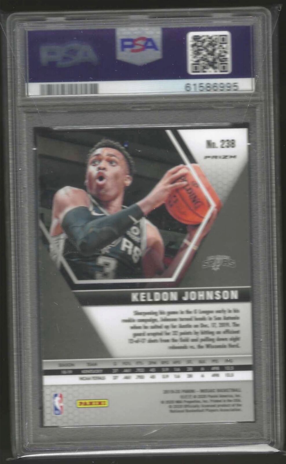 KELDON JOHNSON 2019-20 PANINI MOSAIC GREEN MOSAIC PRIZM RC #238 PSA 10 GEM MINT