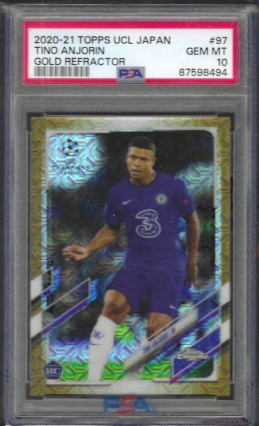 TINO ANJORIN 2020-21 TOPPS CHROME JAPAN GOLD MOJO REFRACTOR RC /50 PSA 10 POP 1