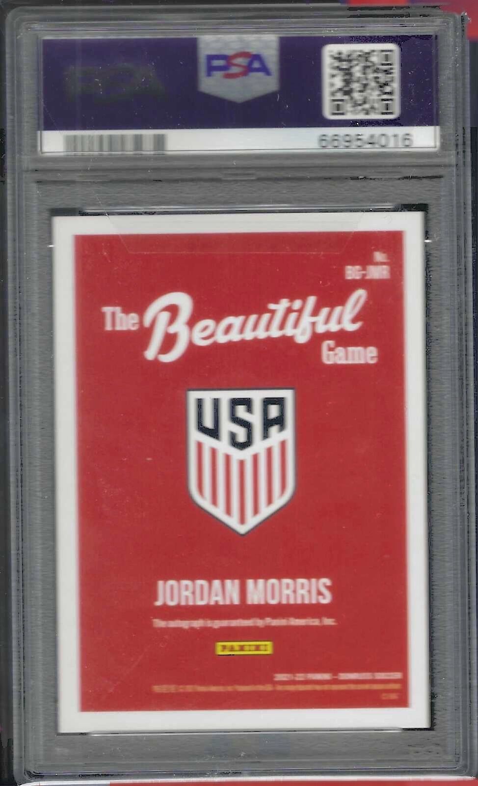JORDAN MORRIS 2021-22 DONRUSS BEAUTIFUL GAME BLUE USA AUTO /99 PSA 10 POP 1/1
