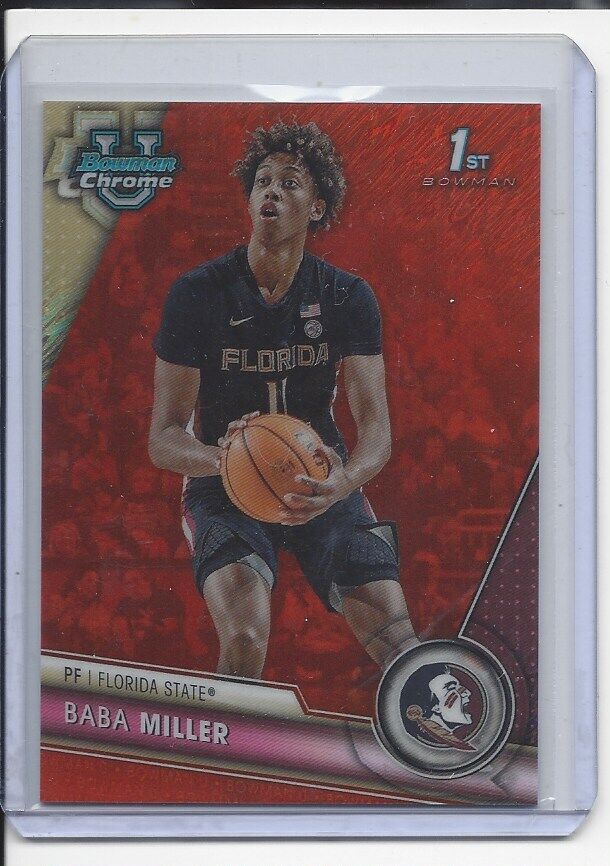 BABA MILLER 2023-24 BOWMAN CHROME UNIVERSITY 1ST ORANGE SHIMMER REFRACTOR #D /25