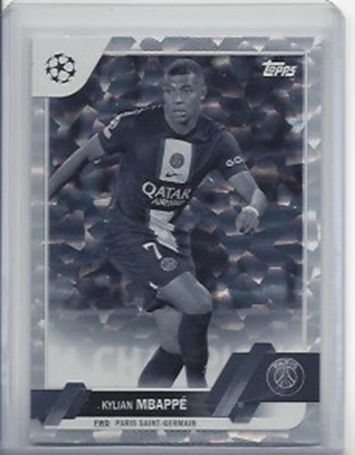 KYLIAN MBAPPE 2022-23 TOPPS CLUB COMPETITIONS BLACK & WHITE ICY FOIL #D 147/150