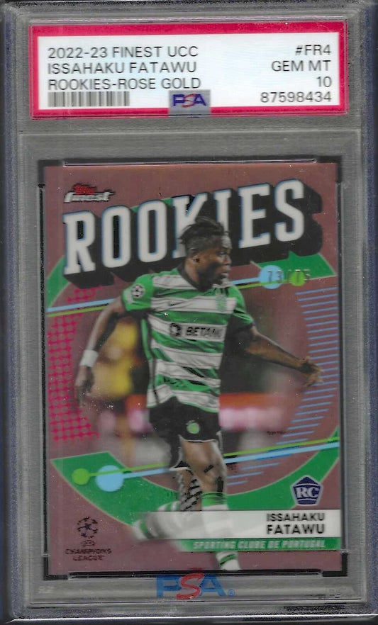 ISSAHAKU FATAWU 2023 TOPPS FINEST ROSE GOLD ROOKIES RC /75 PSA 10 GEM MINT POP 2