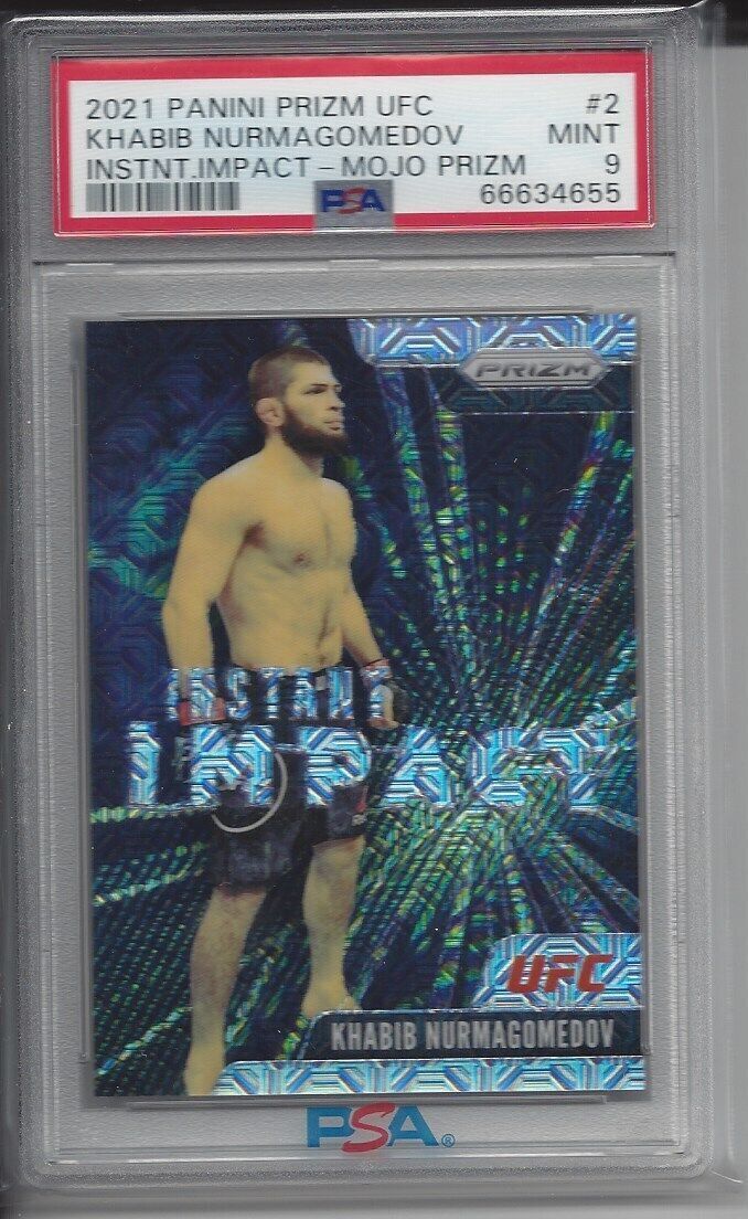 KHABIB NURMAGOMEDOV 2021 PANINI PRIZM UFC INSTANT IMPACT MOJO /25 PSA 9 POP 1/1