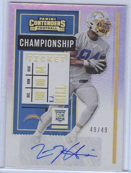 KJ HILL 2020 CONTENDERS CHAMPIONSHIP TICKET AUTO RC #D 49/49