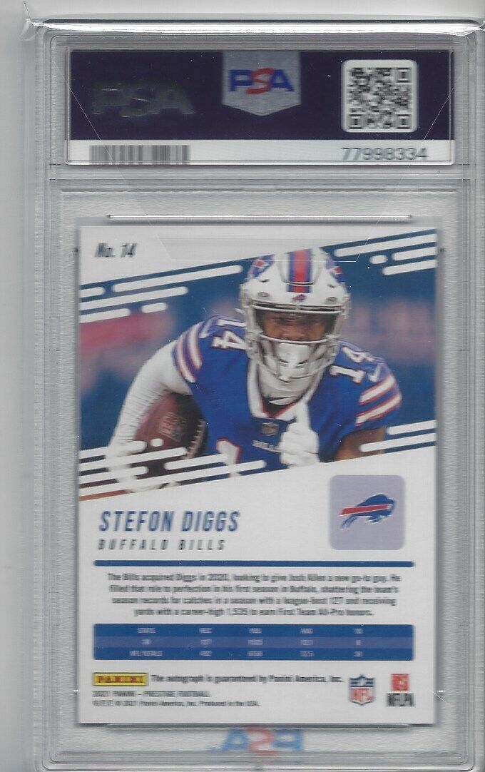 STEFON DIGGS 2021 PANINI PRESTIGE RED XTRA POINTS SIGNATURE AUTO PSA 10 POP 4