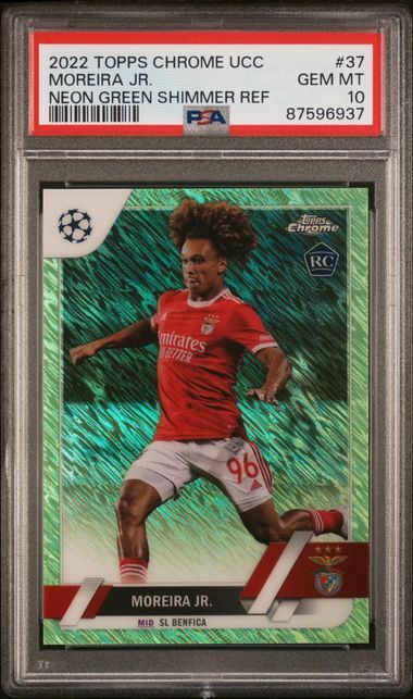 MOREIRA JR 2022 TOPPS CHROME NEON GREEN SHIMMER REFRACTOR RC /399 PSA 10 POP 1/1