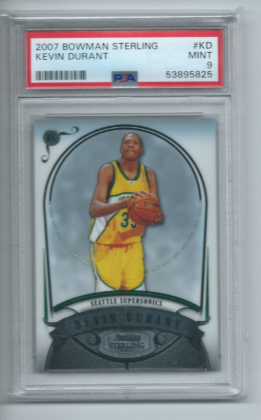 KEVIN DURANT 2007-08 BOWMAN STERLING TRUE ROOKIE RC #KD PSA 9 MINT