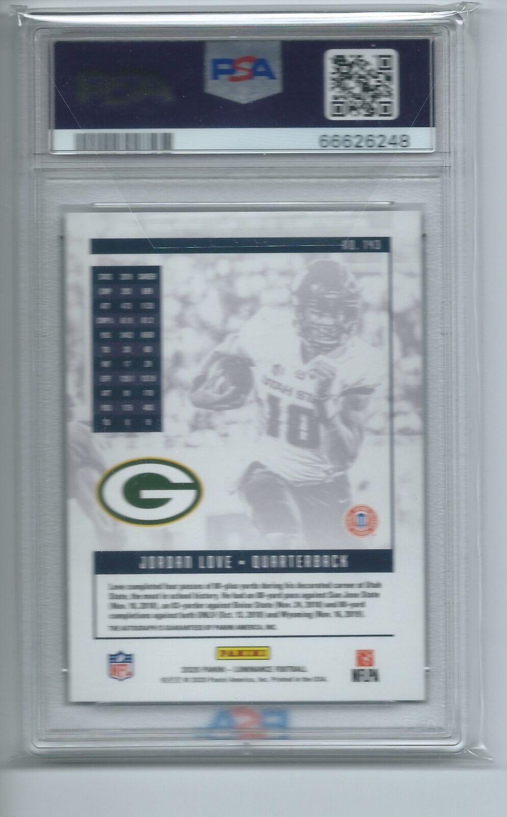 JORDAN LOVE 2020 PANINI LUMINANCE AUTO RC #D 148/299 PSA 10 GEM MINT