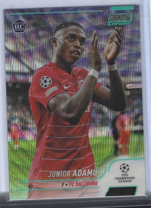 JUNIOR ADAMU 2021-22 TOPPS STADIUM CLUB CHROME AQUA WAVE REFRACTOR RC #D 112/250