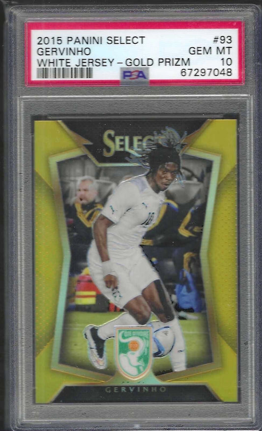 GERVINHO 2015 PANINI SELECT WHITE JERSEY GOLD PRIZM /10 PSA 10 GEM MINT POP 1/1