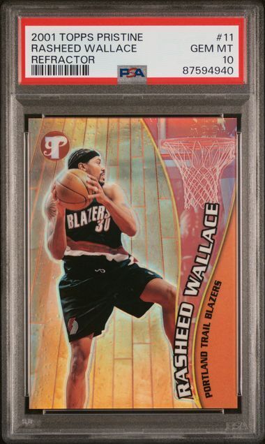 RASHEED WALLACE 2001 TOPPS PRISTINE REFRACTOR #D 15/50 PSA 10 GEM MINT POP 1/1