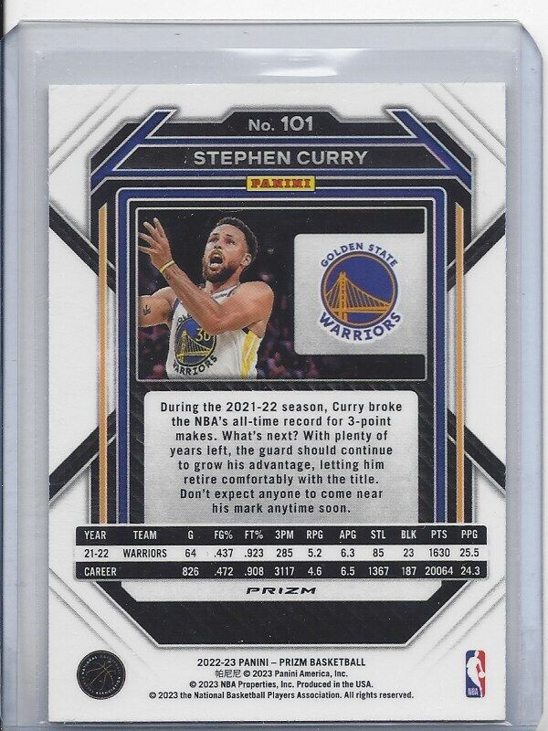 STEPHEN CURRY 2022-23 PANINI PRIZM HYPER PRIZMS #101