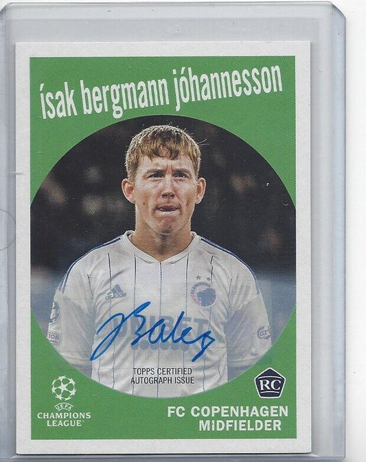 ISAK BERGMANN JOHANNESSON 2022-23 TOPPS CLUB COMPETITIONS 1959 AUTO RC #D 42/100