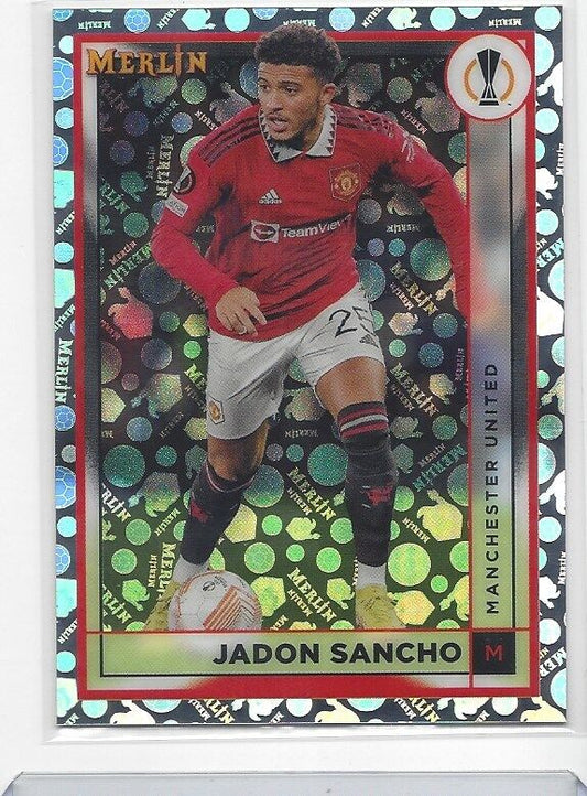 JADON SANCHO 2022-23 TOPPS MERLIN CHROME VINTAGE SP REFRACTOR #101