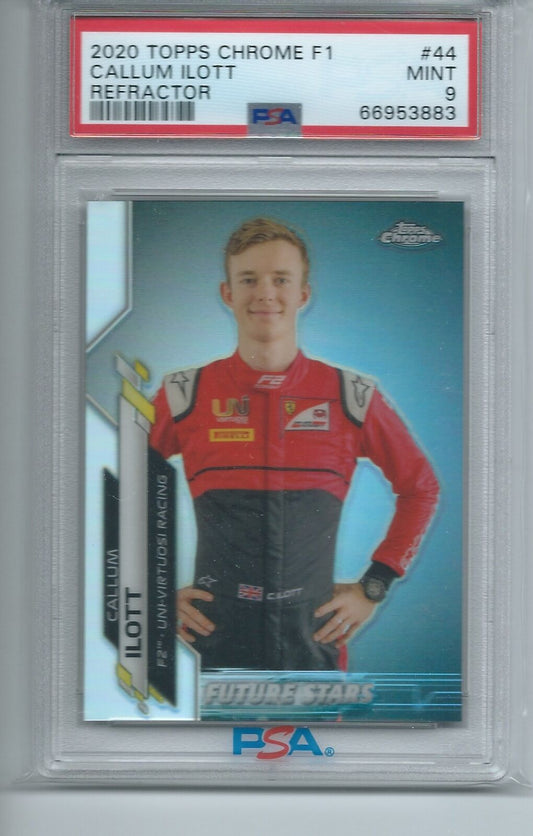 CALLUM ILOTT 2020 TOPPS CHROME FORMULA ONE F1 REFRACTOR #44 PSA 9 MINT POP 1/1