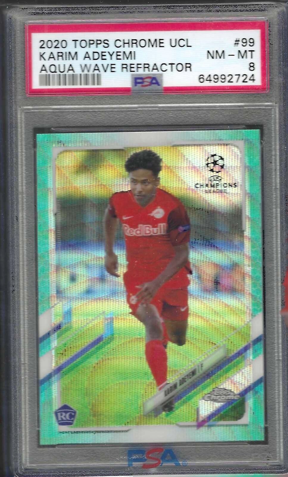 KARIM ADEYEMI 2020 TOPPS CHROME AQUA WAVE REFRACTOR RC /199 PSA 8 NEAR MINT