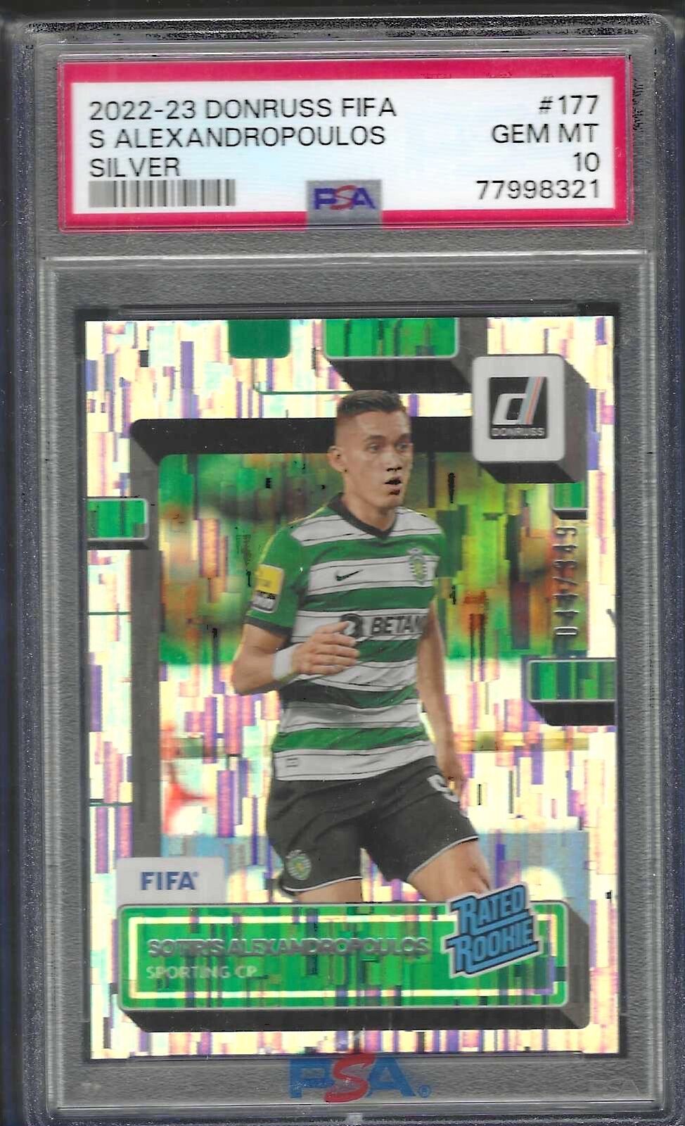 SOTIRIS ALEXANDROPOULOS 2023 PANINI DONRUSS SILVER FOIL RC /349 PSA 10 POP 1/1