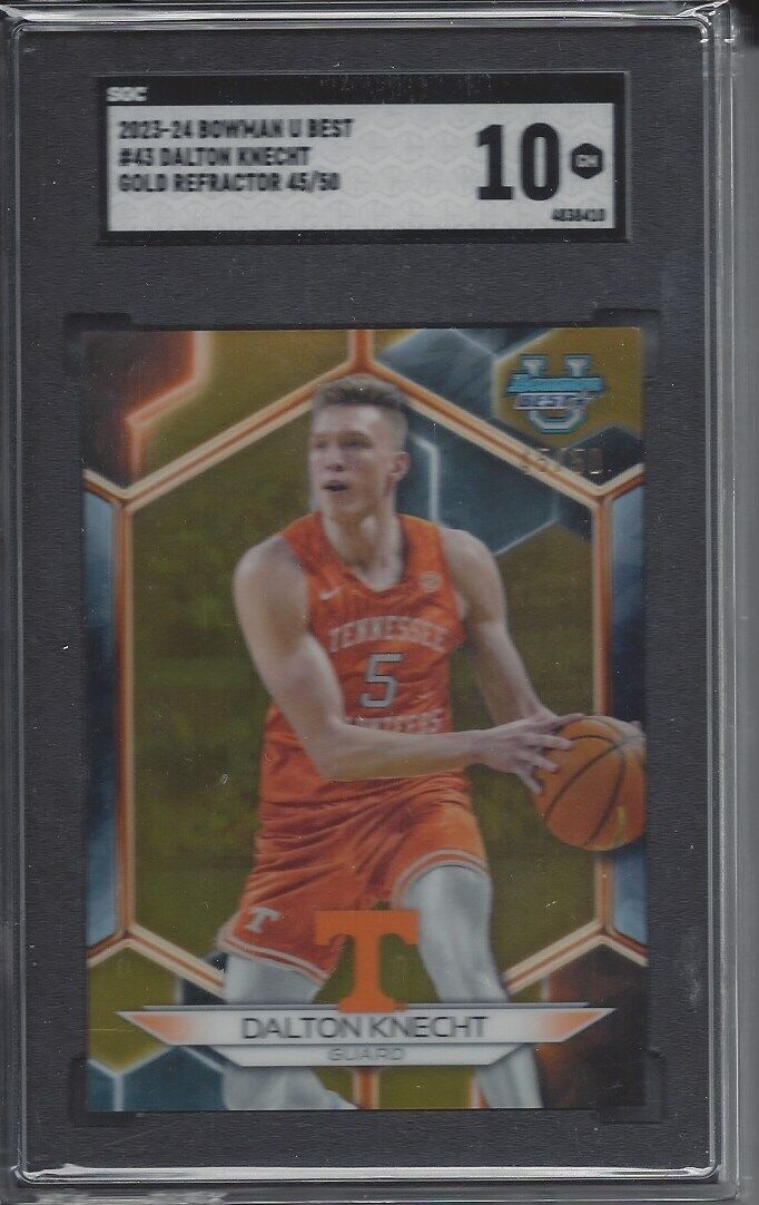 DALTON KNECHT 2023 BOWMAN BEST UNIVERSITY GOLD REFRACTOR #D 45/50 SGC 10 POP 1/1