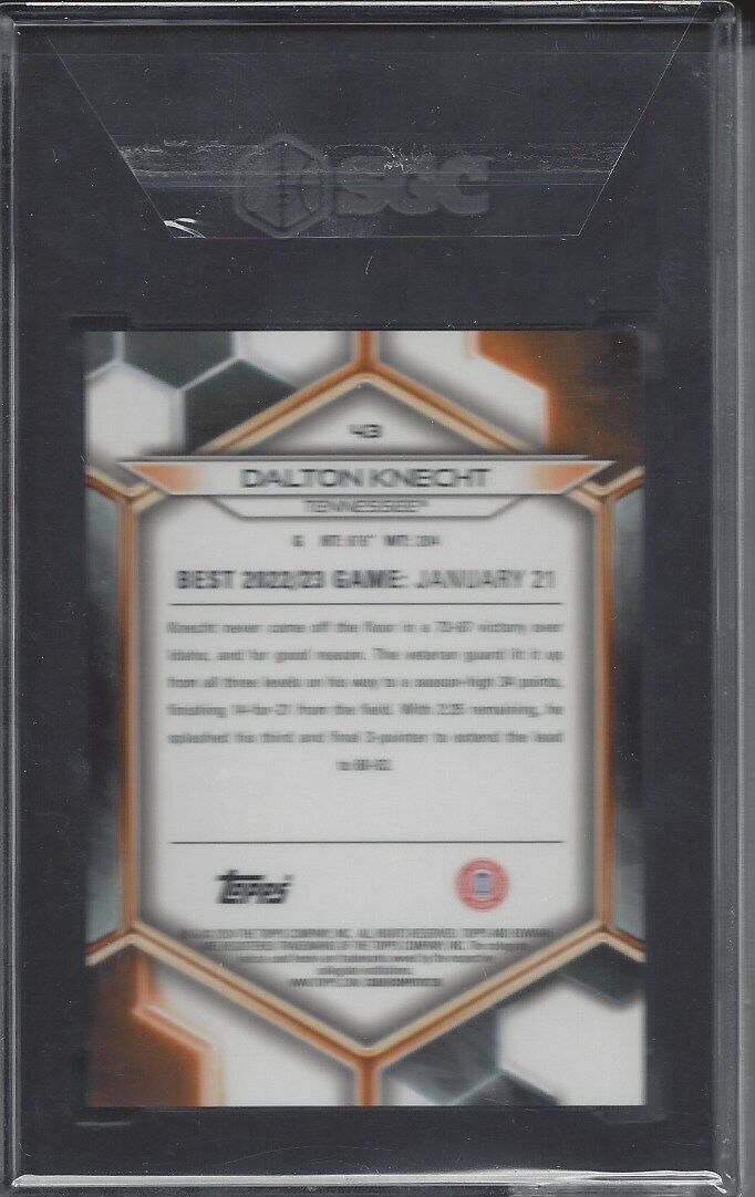 DALTON KNECHT 2023 BOWMAN BEST UNIVERSITY GOLD REFRACTOR #D 45/50 SGC 10 POP 1/1