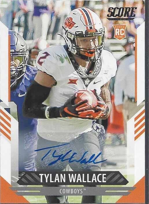 TYLAN WALLACE 2021 PANINI SCORE RAVENS OKLAHOMA STATE COWBOYS ROOKIE AUTO RC 332