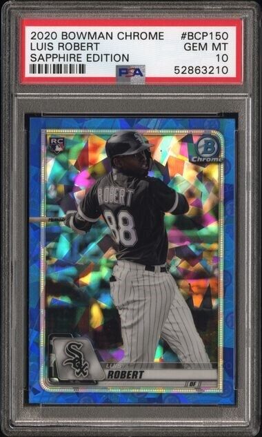 LUIS ROBERT 2020 BOWMAN CHROME SAPPHIRE EDITION REFRACTOR RC #150 PSA 10 GEM