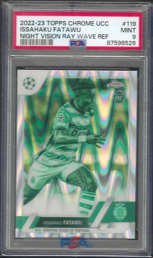 ISSAHAKU FATAWU 2022-23 TOPPS CHROME NIGHT VISION RAYWAVE RC /225 PSA 9 POP 1/1