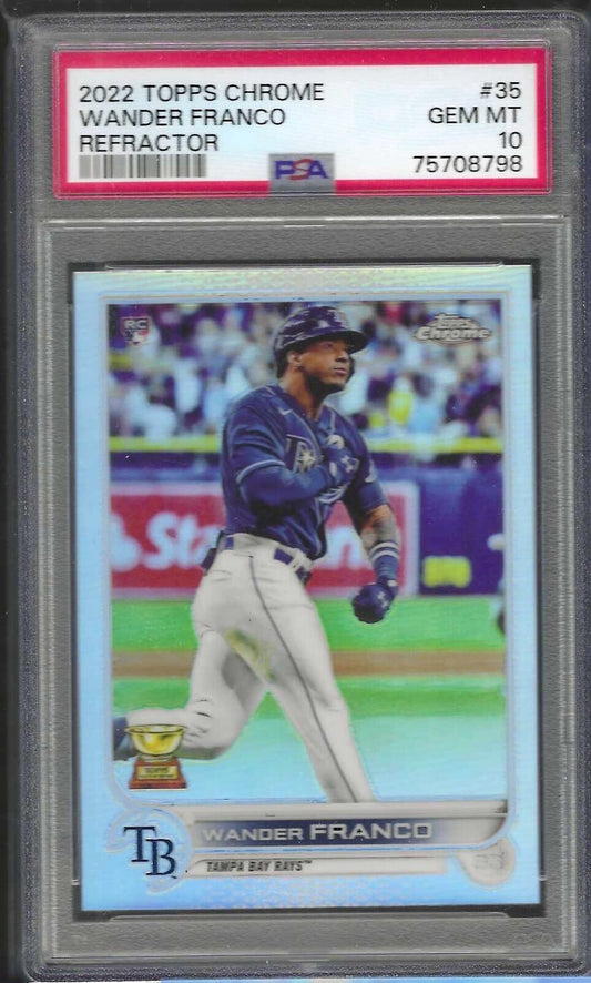 WANDER FRANCO 2022 TOPPS CHROME SILVER REFRACTOR ROOKIE RC #35 PSA 10 GEM MINT