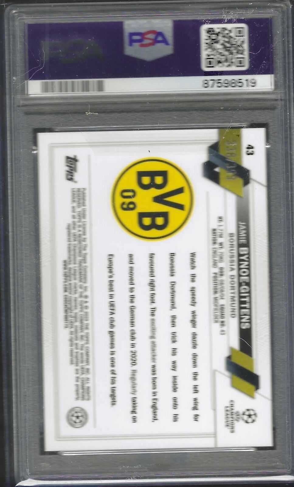 JAMIE BYNOE-GITTENS 2022-23 TOPPS CHROME GREEN X-FRACTOR RC /399 PSA 10 POP 7