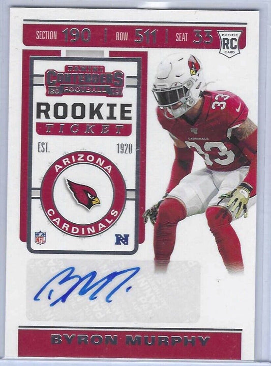 BYRON MURPHY 2019 CONTENDERS ROOKIE TICKET AUTO RC #236