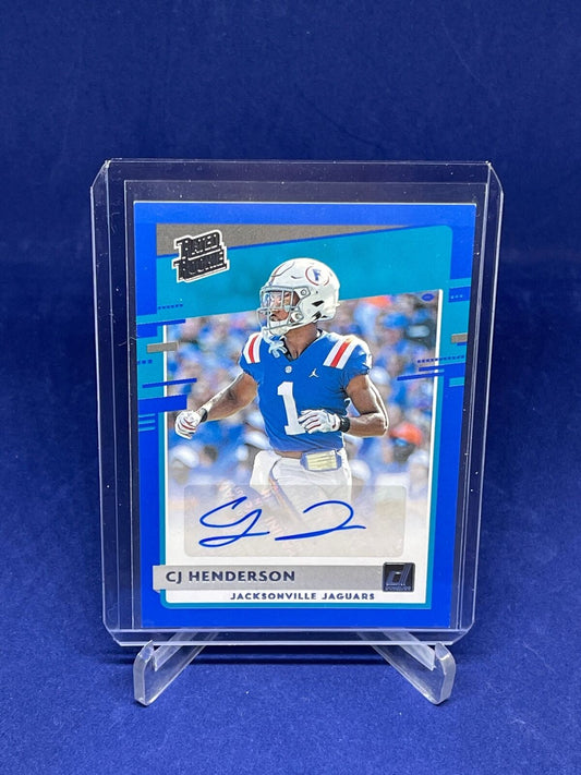 CJ HENDERSON 2020 PANINI DONRUSS RATED ROOKIE BLUE AUTO RC #348