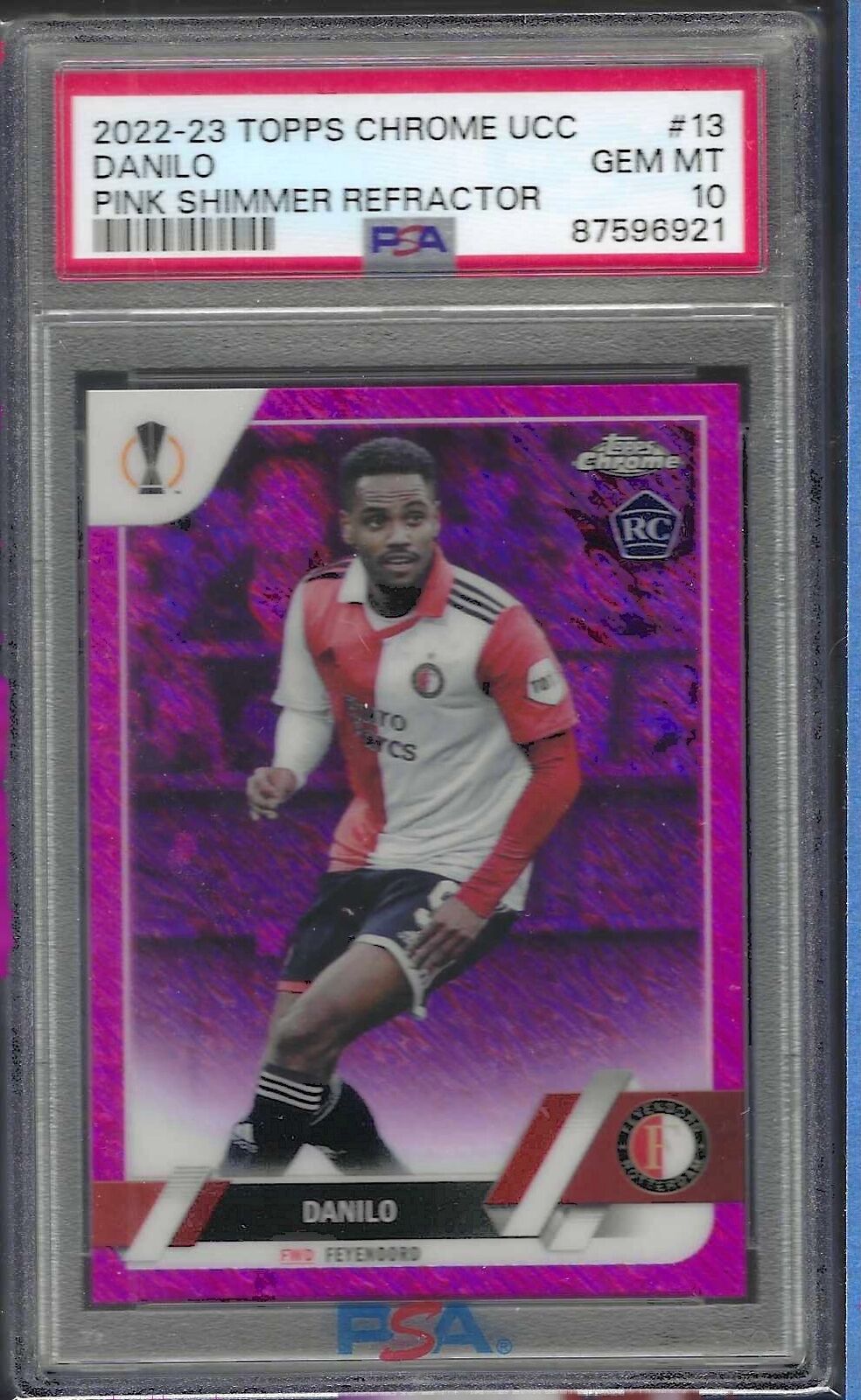 DANILO 2022-23 TOPPS CHROME PINK SHIMMER REFRACTOR RC /250 PSA 10 GEM POP 1/1