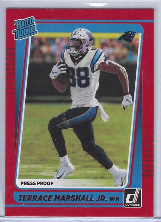 TERRACE MARSHALL JR 2021 DONRUSS RED PRESS PROOF RATED ROOKIE RC #266